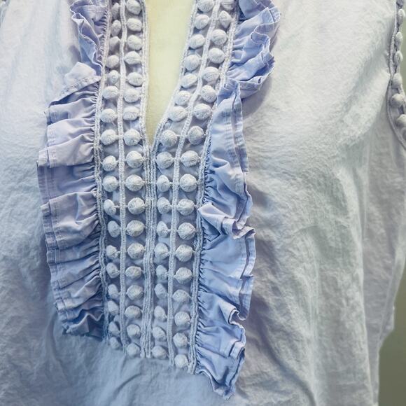 Talbots Petite Purple Ruffle Top Blouse Size Medium (A0125) - Picture 2 of 5